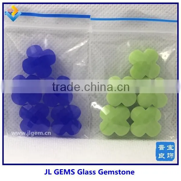 Created/synthetic Glass Jewelry With Four Leaf Flower for Making Necklace and Bracelet 14*14mm photo-5