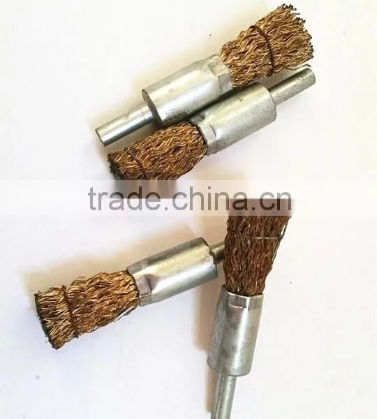 Steel Wire Type Brush With Shaft,steel Wire Cup Brush