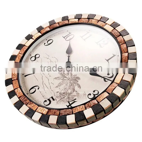 Natural Coconut Shell Mosaic Specialty Digital Prayer Time Clock photo-2