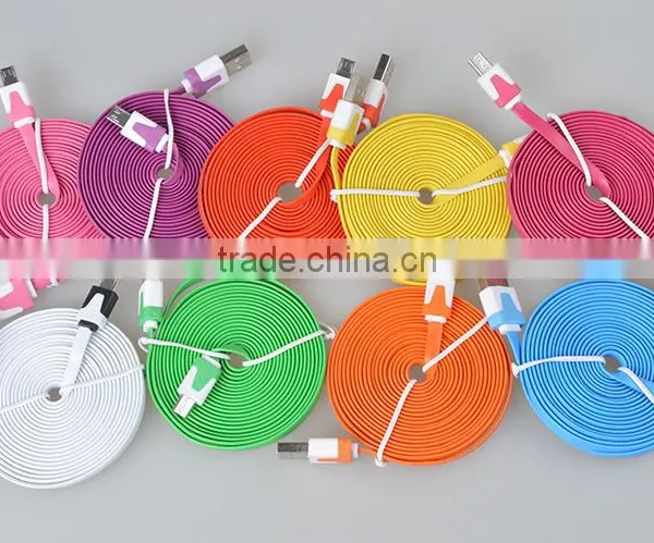 Multi-color Flat Wire Micro Usb a Data Charging Cable for Iphone photo-6