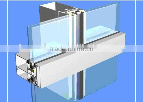 Powder Coat Aluminum Glass Wall Cladding photo-2