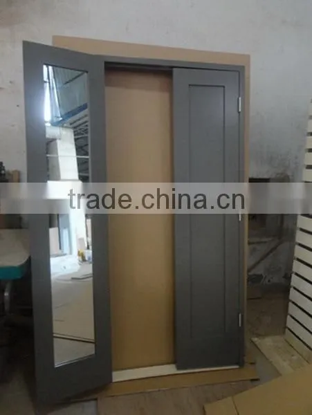Water Based Paint Finished Glass Solid Wood Closet Sliding Doors Supplier's Choice photo-2