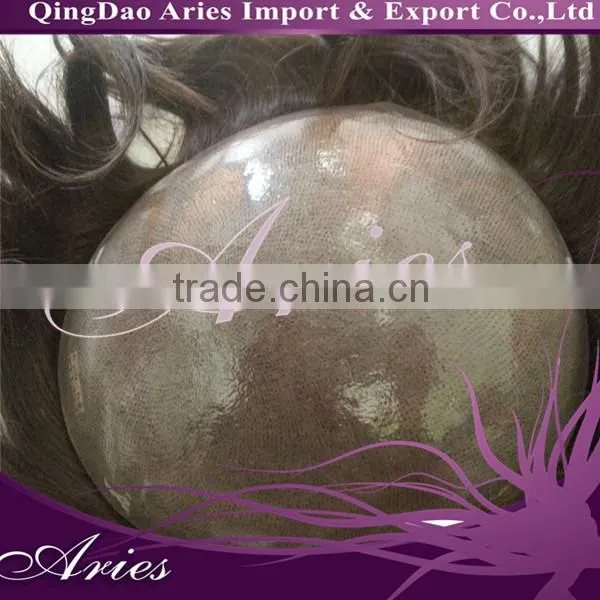 Indian Remy Hair Grey Color Invisible Super Thin Skin PU Men Toupee photo-5
