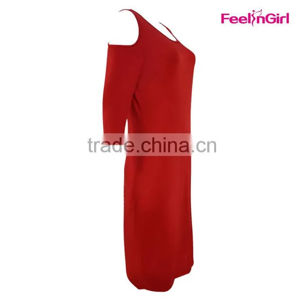 Wholesale Red Fat Size Women Fancy Party Dress For Lady photo-3