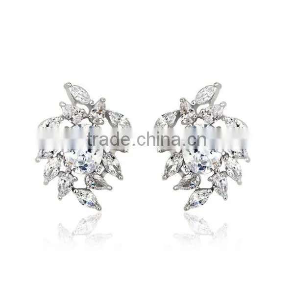 Elegant Clear Waterdrop AAA+ Cubic Zirconia Necklace With Earrings Top Quality for Women photo-3