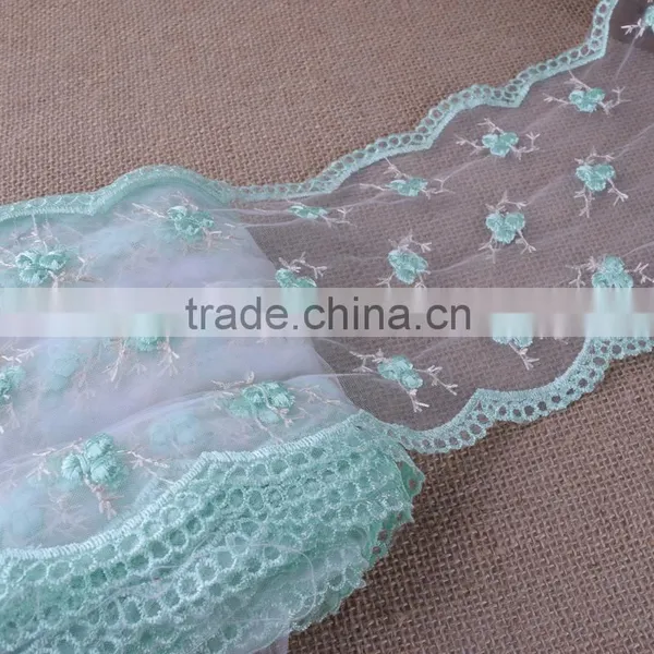 New Embroidery Bridal Lace Trimming Hot Sell Five Color in Stock Wide:15cm photo-6