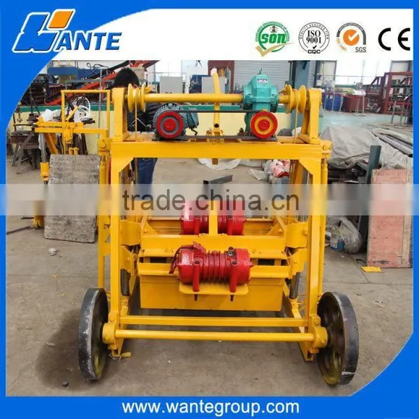 Linyi Wante Machinery Egg Laying Mobile Manual Brick Making Machine for Sale QT 40-3B photo-3