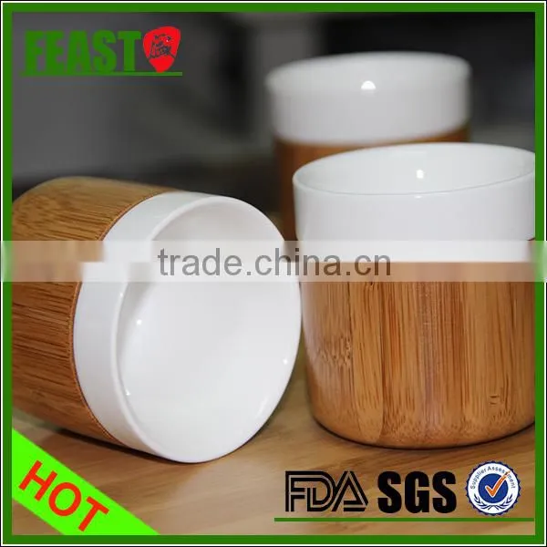 2015 NEW Design Ceramic Coffee Cup Hot Selling Wholesale Ceramic Mugs Bamboo Base Ceramic Coffee Cup photo-3