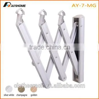 Folding Accordion Clothes Rack, Used at Wall-mount, With Aluminum Tube and ABS Plastic photo-4