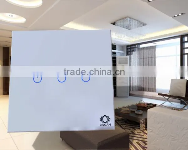 LINGAN smart switch for home automation/thermal control switch with glasses touch panel