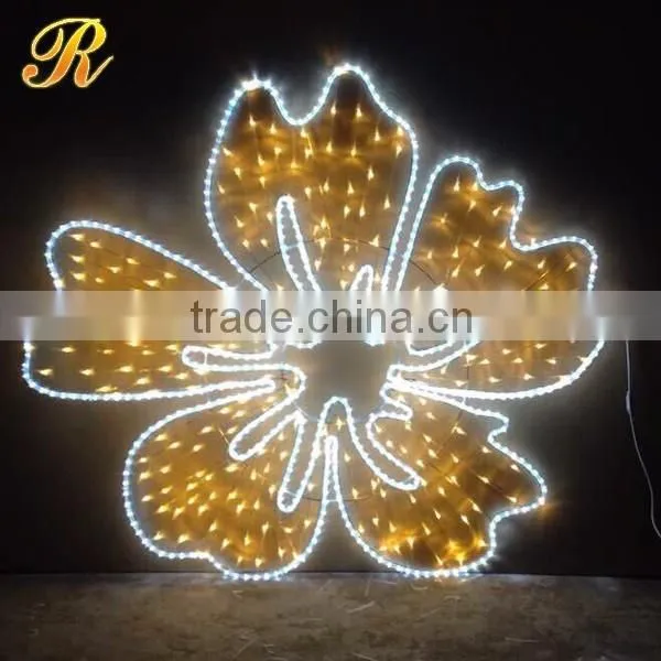 Iron frame LED lighted decorative flowers