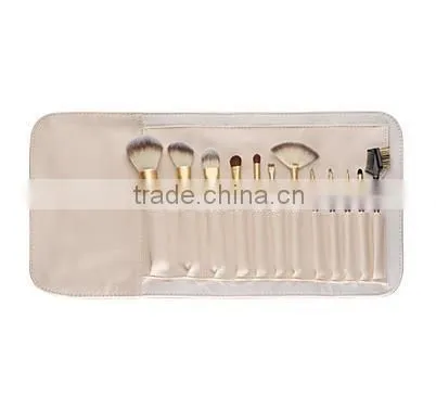 12pcs Pony Hair Makeup Brushes Set With Off-white Leather photo-4