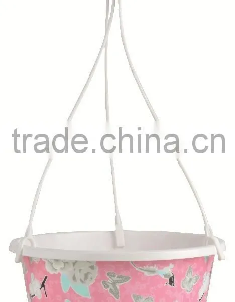 Hanging Basket Flower Pot in Printed Flower photo-2