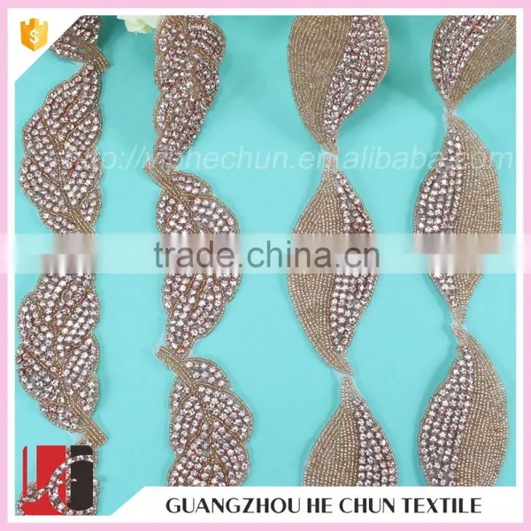 HC-4830-1 Hechun Rhinestone Fashion Beaded Ribbon Trim for Dyeable Cothing photo-6