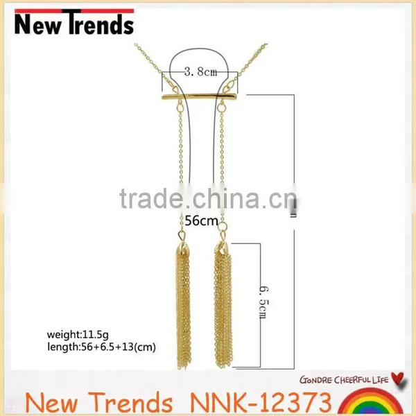 Latest Design Fashion Alloy Chain Tassel Jewelry Necklace