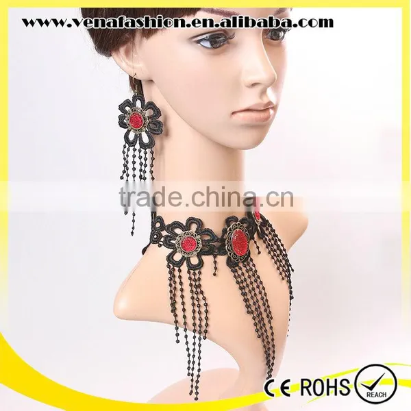Lace Fashion Indian Jewelry Set, Cheap Necklace and Earring Sets photo-3