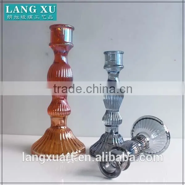 Home Decor Crystal Candle Holder Decorative Glass Candle Stick photo-3
