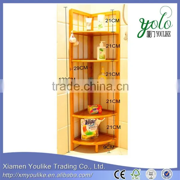 New Design Bathroom Bamboo and Wooden Corner Shelf for Home photo-6