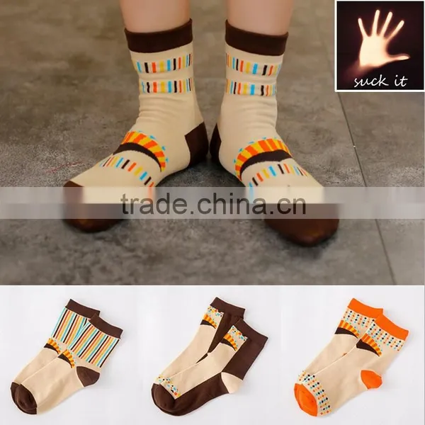 Korea Style Clown Series Cotton Socks Dark Color Socks Knitting Pattern 5 Toe Cotton Socks
