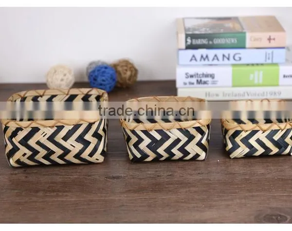 Bamboo Woven Mini Desk Storage Basket photo-2