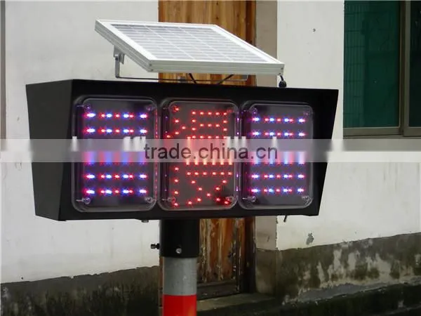 LED Traffic Warning Singal Solar Battery Powered Led Open Signs photo-2