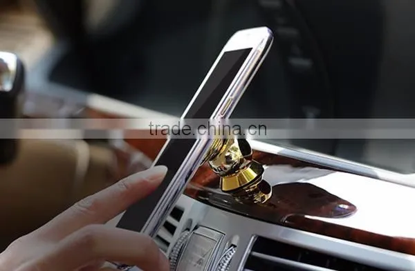 Gold Color Magnetic Metal Car Phone Holder 360 Degree Rotatable For Car photo-2