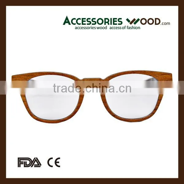 Round Frame Optical Eye Glasses Student Wood Reading Glasses photo-3