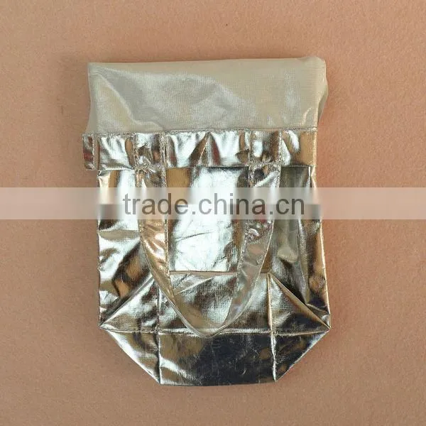 Silver Metallic Drawstring Pouch photo-3