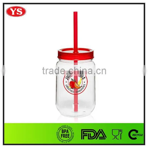 Jumbo 24 oz Clear Plastic Mason Jar Without Handle photo-4