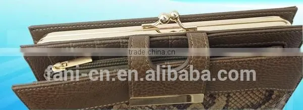Gorgeous Style With Metal Clip and Snap Design Clutch Leather Purse for Women/ladies/girls photo-4