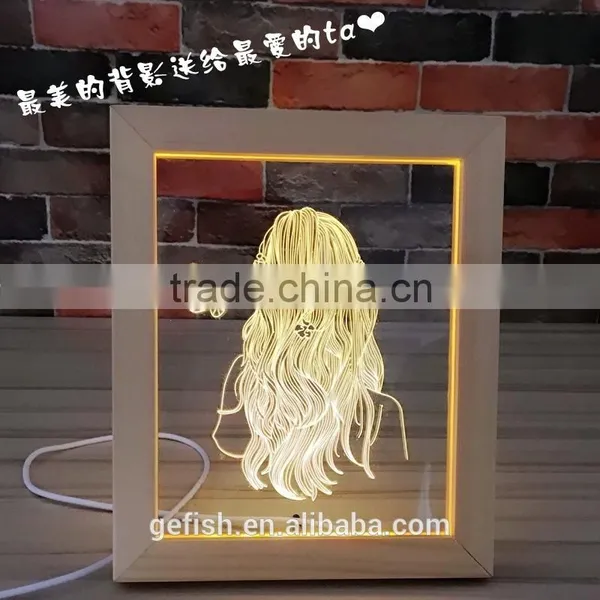 Christmas 3D Night Light Acrylic and Wood Led Table Display Lamp Gift photo-5