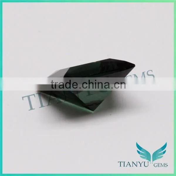 High Temperature Resistant 10x10mm 152# Dark Green Tourmaline Square Step Cut Synthetic Gemstone Spinel photo-3