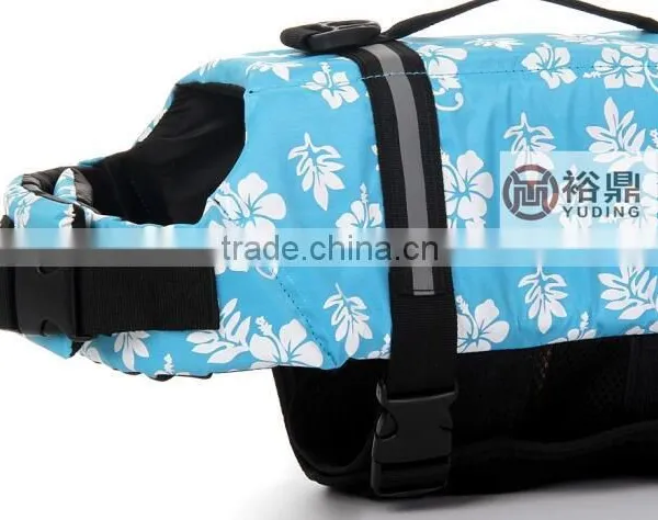 2016 waterproof blue flower dog life jacket,pet shop waterfproof dog vest