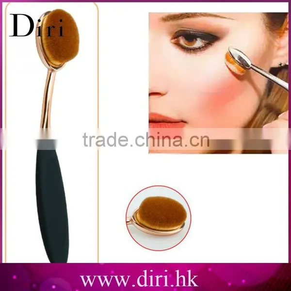 2017 Custom Logo Makeup Brushes Rose Gold Painting Oval Brush Set Tooth Makeup Brush Set 10pcs photo-4