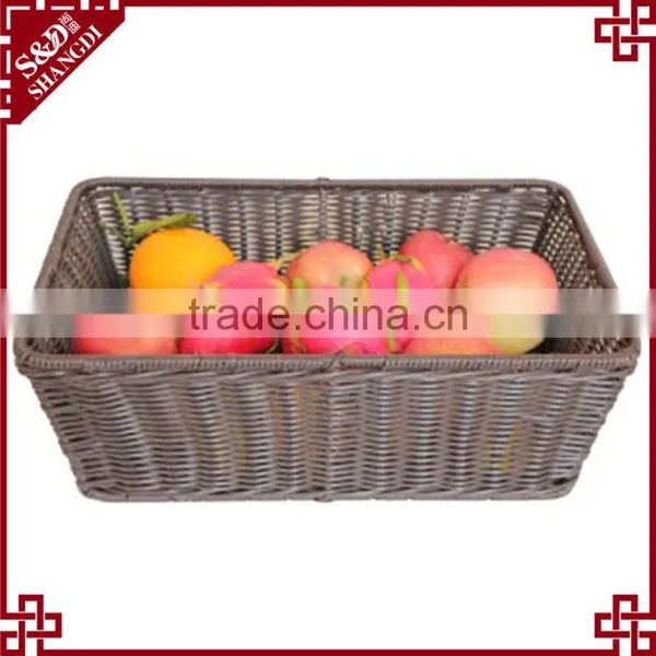 S&D Factory Wholesale Wicker Rectangle Basket for Bread , Fruit,Sandwiches Storage Basket With Cover