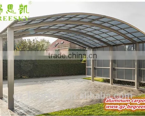 Wrought Iron Metal Gazebo Outdoor Waterproof Car Packing Cover Garage Carport Canopy With Polycarbonate Roofing Sheet photo-4