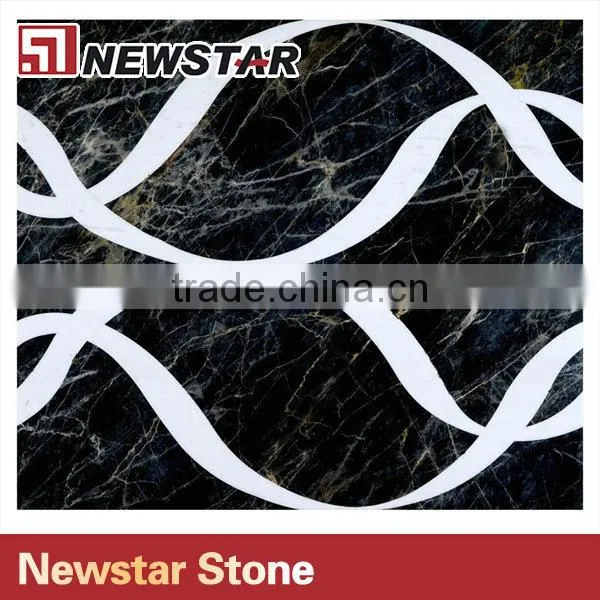 Newstar Good Quality Black And White Weave Marble Tile Waterjet Floor Mosaic photo-2