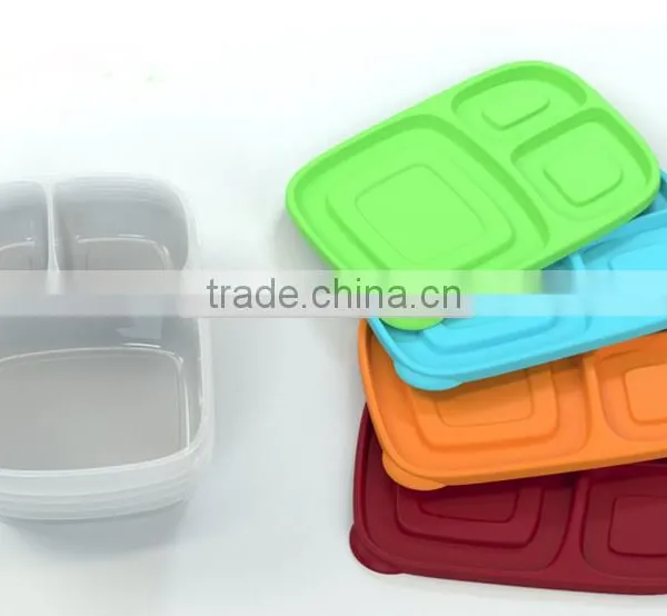 Bento Lunch Boxes Plastic 3 Compartments Food Container photo-5