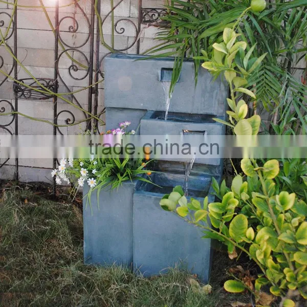 Green Unique Fiberglass Led Outdoor Square Balcony Garden Water Feature photo-2