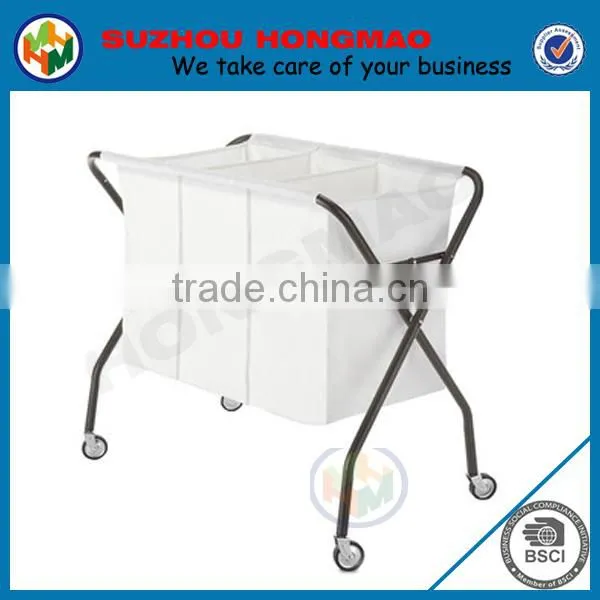 4 Compartments Chrome Laundry Sorter With Wheel photo-4