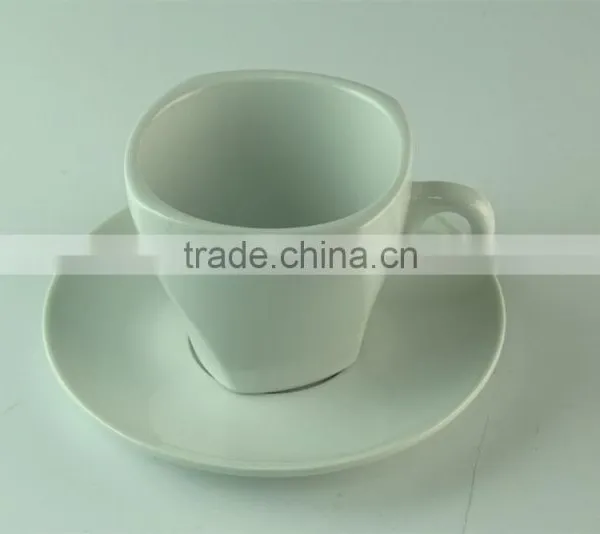 250ml Cheap White Ceramic Coffee Cup With Saucer photo-2
