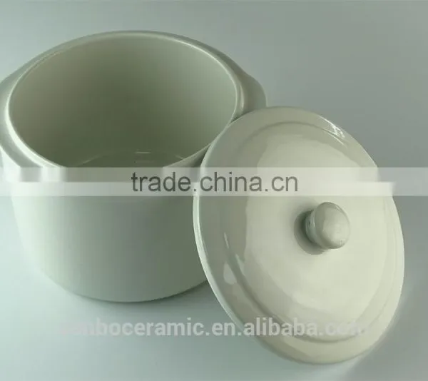 Cheap Magnesian Ivory White Porcelain Soup Tureen With Lid photo-2