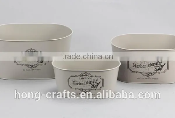 New Style Lavender Design Oval Metal Flower Base Pot for Garden photo-4