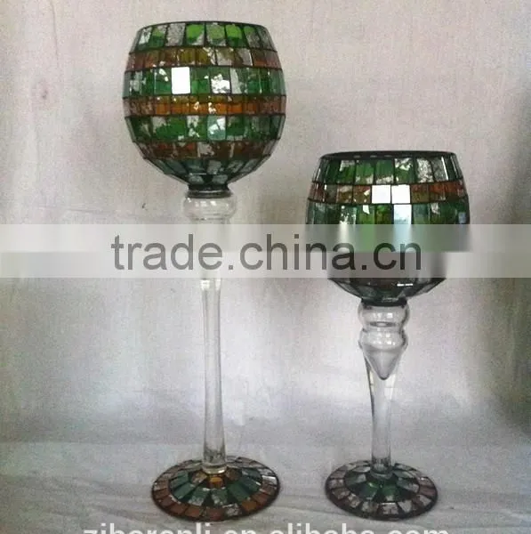 High Quality Mosaic Coloured Designer Glass Vase photo-4