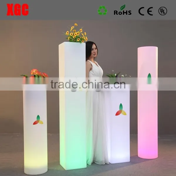 Decorative High Tall Artificial Flower Column With Light photo-3