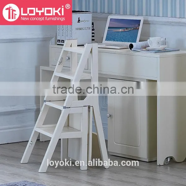 New Design Wooden Stool Convertible Ladder Chair Fold Step Stool photo-2