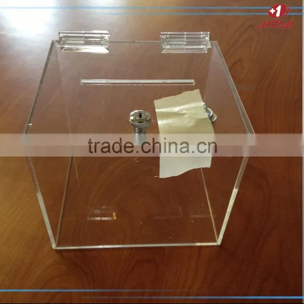 China Acrylic Lucite Plastic 6"l X 6"w X 6"h Ballot Box With Lock and Key photo-2