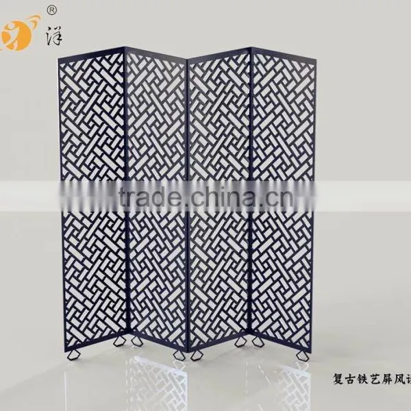 Chinese Style Hotel Indoor Decorative Cheap Metal Folding Screen Room Divider photo-4