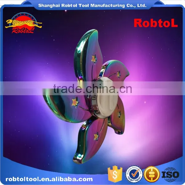 Fingertip Gyroscope Rainbow Flower Five Spinner Spiral Colorful Aluminum Metal Alloy EDC Hand Spinner Rotator Fidget Focus Toy photo-5
