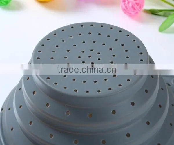Food Grade Material Foldable Silicone Washing Up Bowl,Silicone Strainer photo-5